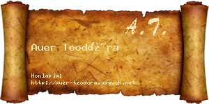 Auer Teodóra névjegykártya